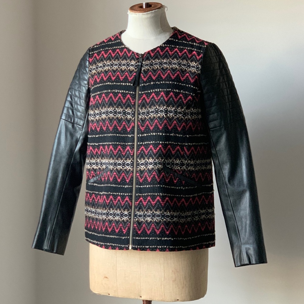 Ella Moss Trinity Faux Leather Swing Jacket Small